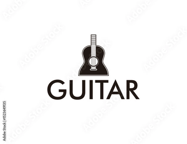 Obraz play guitar logo design, vector illustration