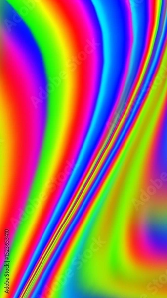 Fototapeta Vibrant rainbow wave illustration with smooth gradients and psychedelic curves. Vertical abstract background ideal for creative designs, posters, or colorful digital art projects.