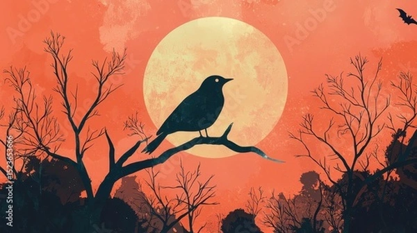 Fototapeta Halloween Abstract Minimalist Art for Web Design