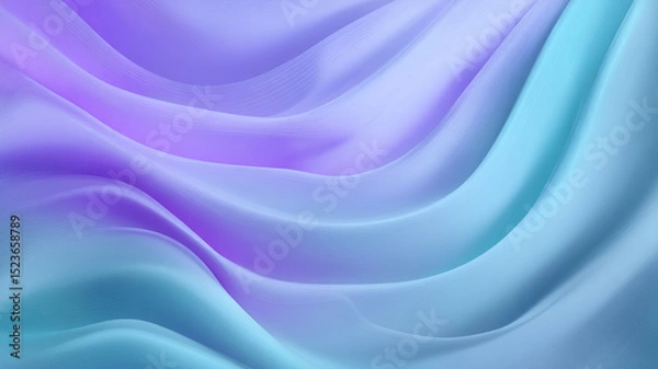 Obraz Abstract Wavy Gradient Background in Light Blue and Purple Tones