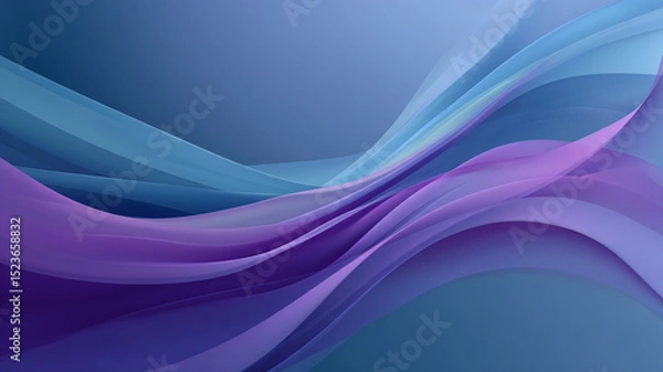 Obraz Abstract Wavy Gradient Background in Light Blue and Purple Tones