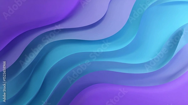 Obraz Abstract Wavy Gradient Background in Light Blue and Purple Tones