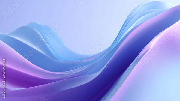 Obraz Abstract Wavy Gradient Background in Light Blue and Purple Tones