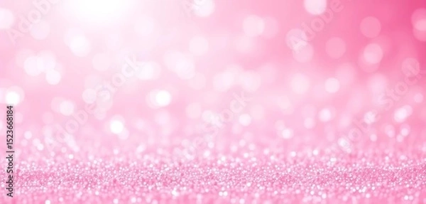 Fototapeta Soft pink glitter backdrop with sparkling bokeh, dreamy shimmer,  texture,  elegant