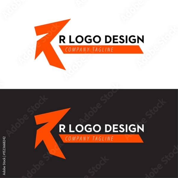 Fototapeta Bold R Logo Design — Modern Business Logo with Custom Tagline

