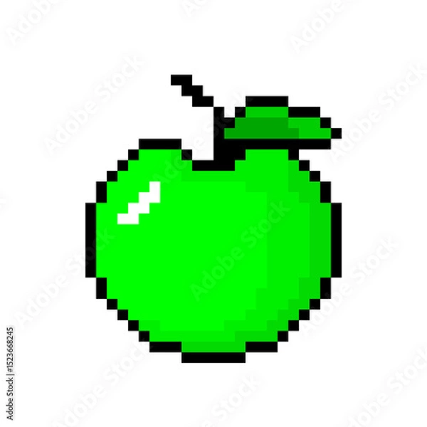 Fototapeta lime pixel apple