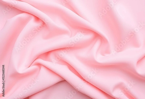 Fototapeta Soft pink viscose fabric in gentle folds, unprinted texture, background texture, sewing