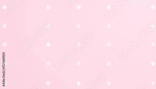 Fototapeta Sweet baby pink background adorned with playful polka dots, seamless vector pattern,  vector,  girly
