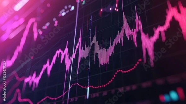 Fototapeta Vibrant Abstract Background of Stock Market Trends and Data Analysis