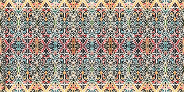 Fototapeta seamless pattern with colorful ribbons