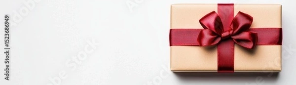 Obraz A beautiful gift box tied with a red ribbon, perfect for any special occasion. The gift box is elegant and perfect for someone
