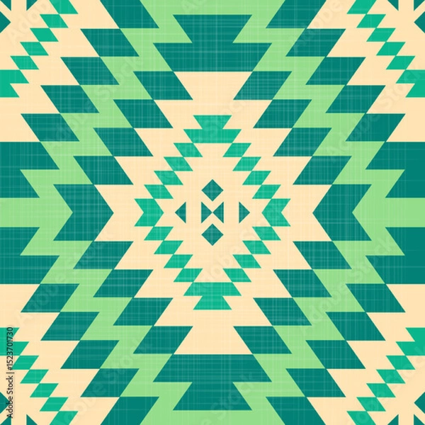 Obraz Southwestern Navajo Rug with Geometric Diamond Pattern