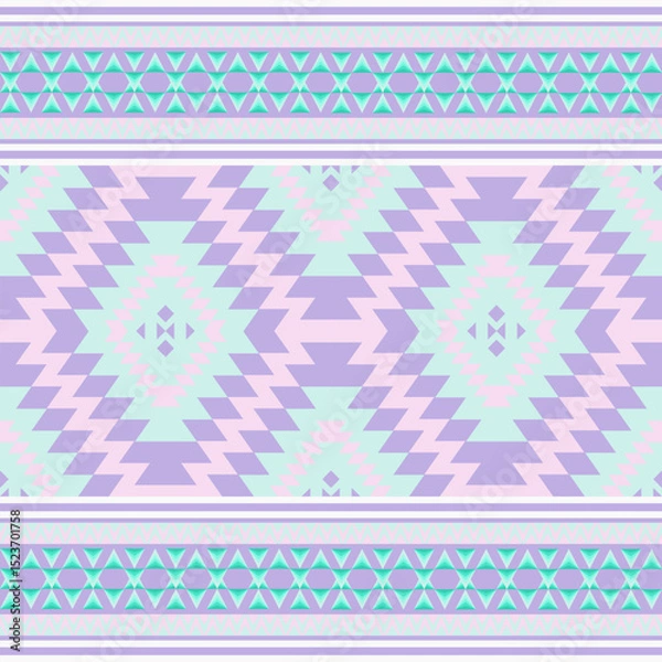 Fototapeta Southwestern Navajo Rug with Geometric Diamond Pattern