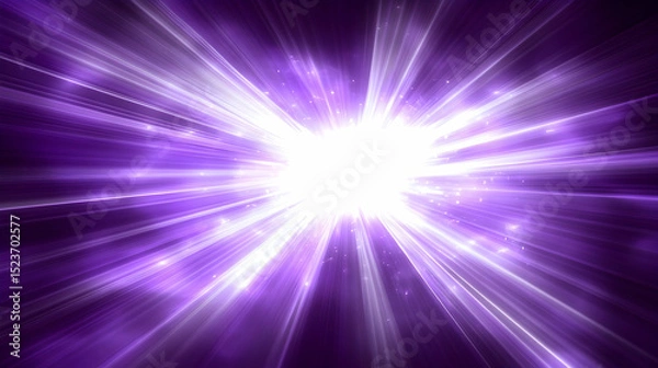 Fototapeta Glowing purple light burst background abstract energy rays sparkle