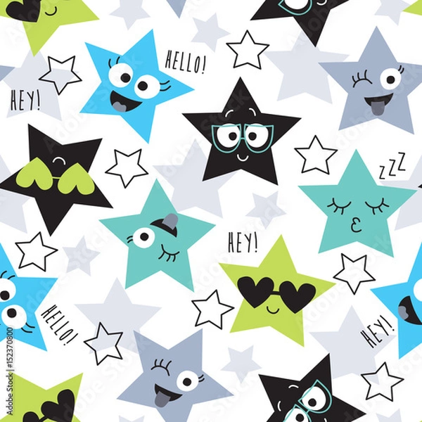 Obraz seamless colorful star pattern vector illustration