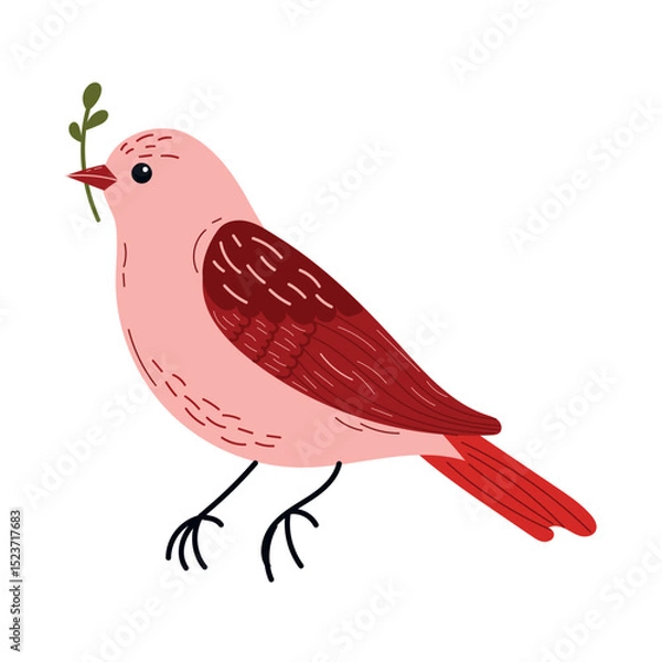 Fototapeta Spring  birds  single element. Spring singing birds. Vector birds for postcards and t-shirts.