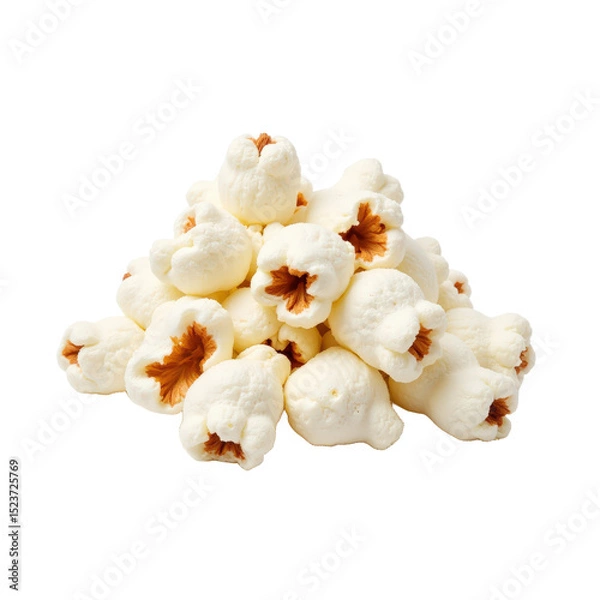 Obraz Delicious white popcorn cluster, ideal for movie nights or events, clean and inviting look.