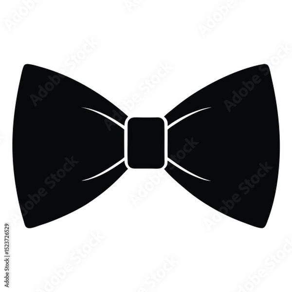 Fototapeta Simple black bow tie icon illustration