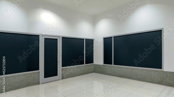 Obraz Empty modern interior with wall panels