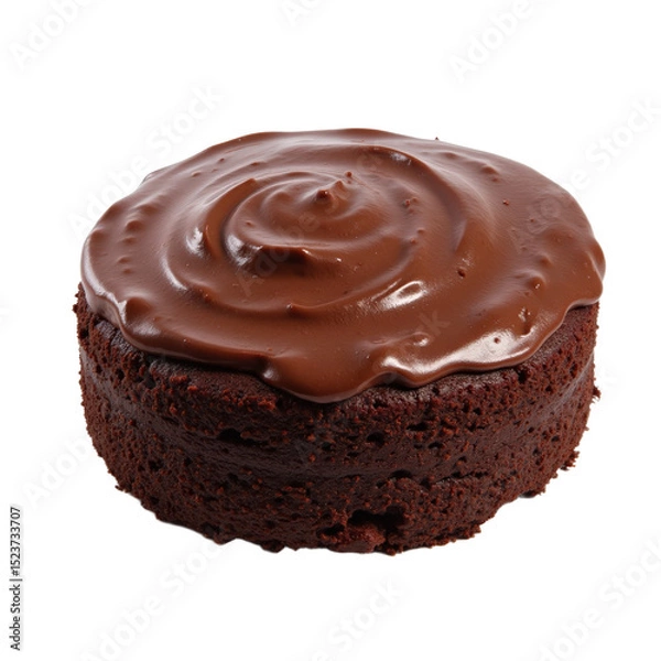 Obraz Delicious chocolate cupcake with glossy chocolate frosting, perfect for any occasion, high-quality close-up.