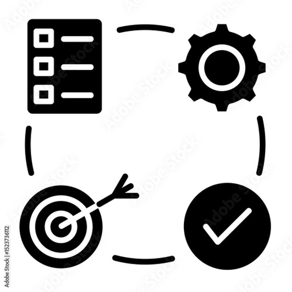Fototapeta Pdca Cycle  Icon Element For Design	