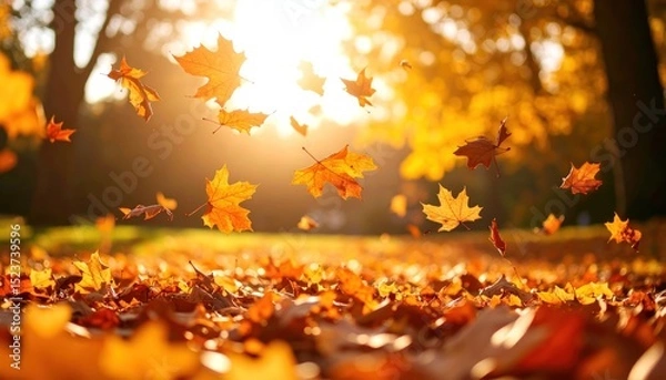 Obraz Autumn leaves falling