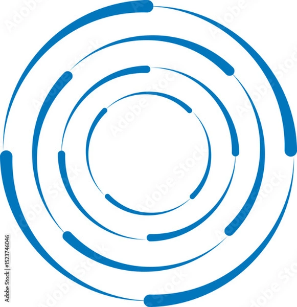 Obraz 'Abstract Blue Concentric Broken Circle Logo'
