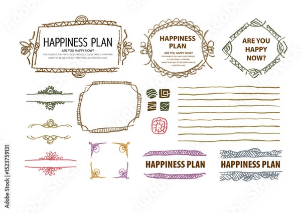 Obraz デザインフレーム　飾り罫　ラフデザイン05