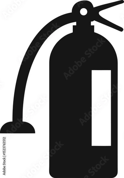 Obraz black silhouette of a fire extinguisher icon sample