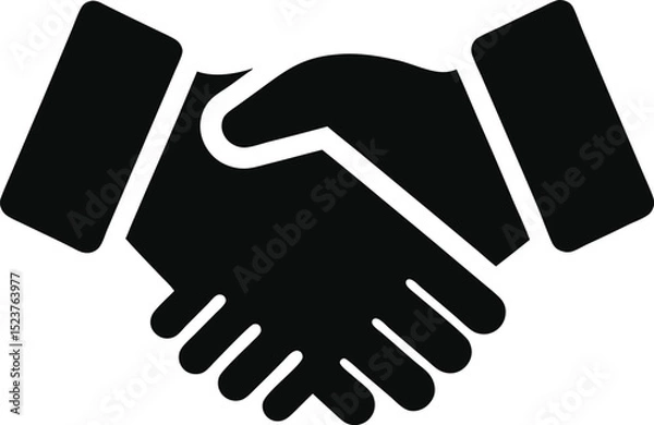 Obraz black silhouette of a handshake icon business development