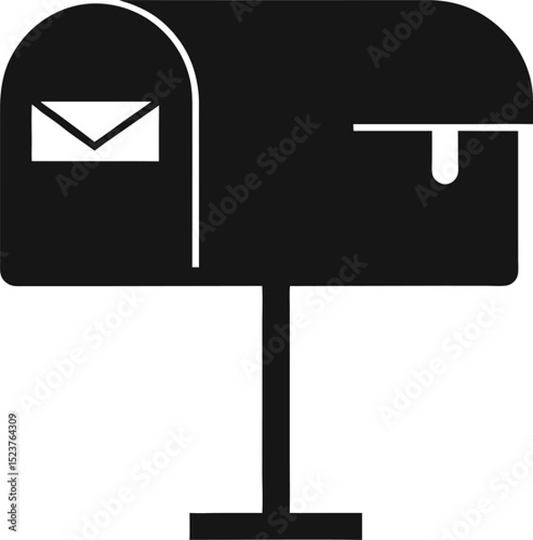 Obraz black silhouette of a mailbox icon mail and command