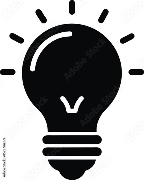 Obraz black silhouette of a light bulb icon idea and information