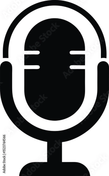 Obraz black silhouette of a microphone icon media android
