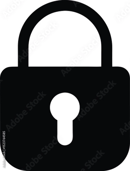 Obraz black silhouette of a padlock icon privacy and security