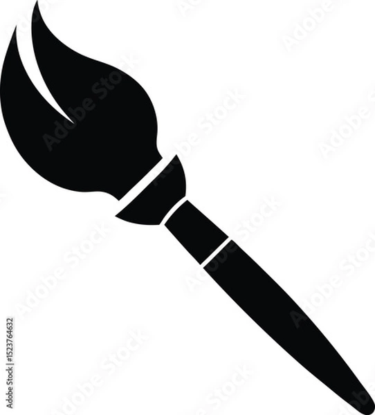 Obraz black silhouette of a paintbrush icon art and craft