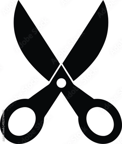 Obraz black silhouette of a pair of scissors icon editing