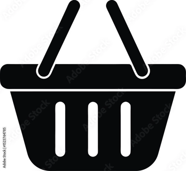 Obraz black silhouette of a shopping basket icon retailer