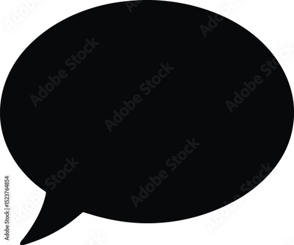 Obraz black silhouette of a speech bubble icon communication
