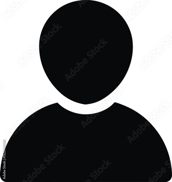 Obraz black silhouette of a user profile icon person