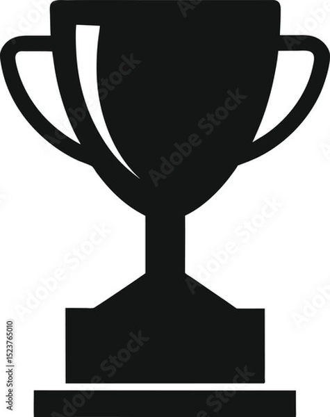 Obraz black silhouette of a trophy icon achievement