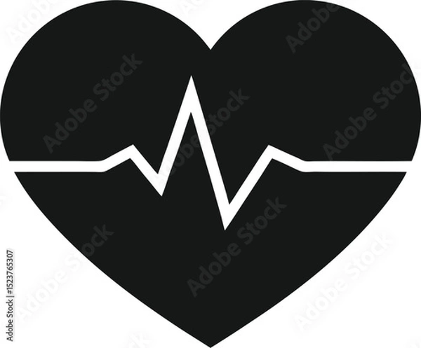 Obraz heart with ekg pulse line health and wellness