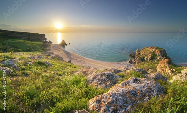 Obraz Sundown on the beach. Seascape nature composition.
