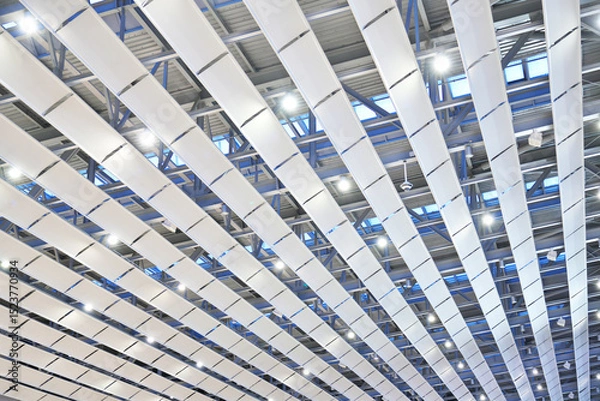 Obraz Metal roof structure of working building.