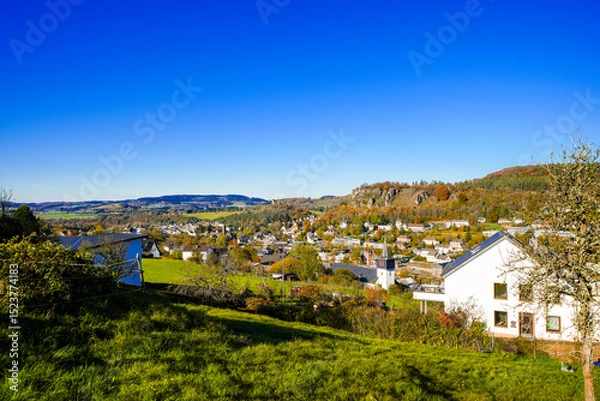 Obraz View of the landscape near Gerolstein. Nature near the Vulkaneifel National Park.
