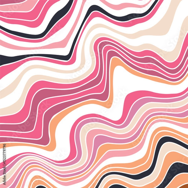 Fototapeta Abstract psychedelic groovy background. Vector illustration.