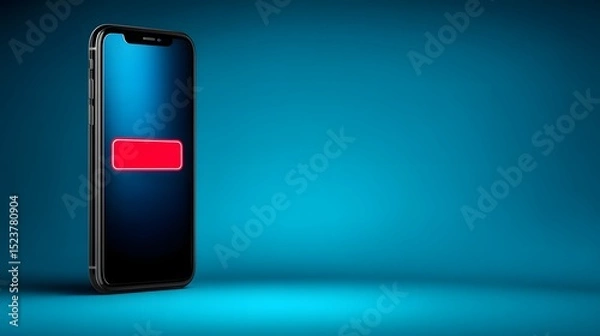 Fototapeta The augmented reality screen showcases a dramatic drop in stock prices and a bold bankruptcy notification, all set against a clean, simple background with plenty of copy space for additional content