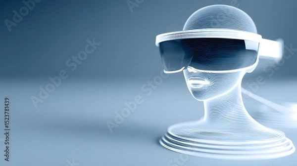 Fototapeta In a modern, tech-savvy office, a virtual bankruptcy lawyer provides expert advice via a holographic display. The scene is designed with plenty of copy space, emphasizing the future of legal