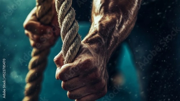 Obraz A rope for tricep exercises.
