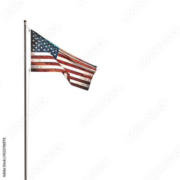 Obraz American flag  isolated on white background