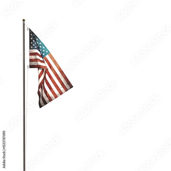 Obraz American flag  isolated on white background
